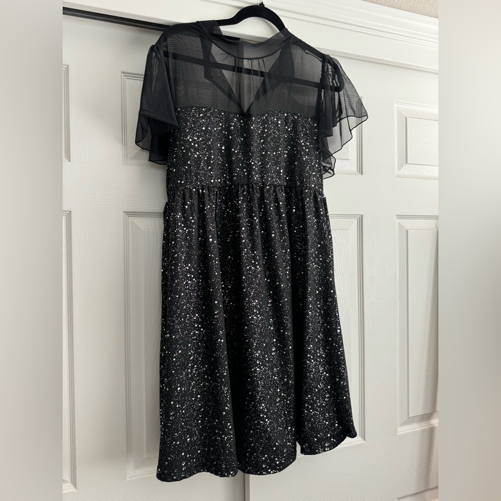 Maternity dress with illusion top